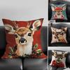 Reindeer Christmas Cute Cushion Cover Pillowcase Ultra Soft Skin Friendly Fabric Cloud Like Comfort  Concealed Zipper