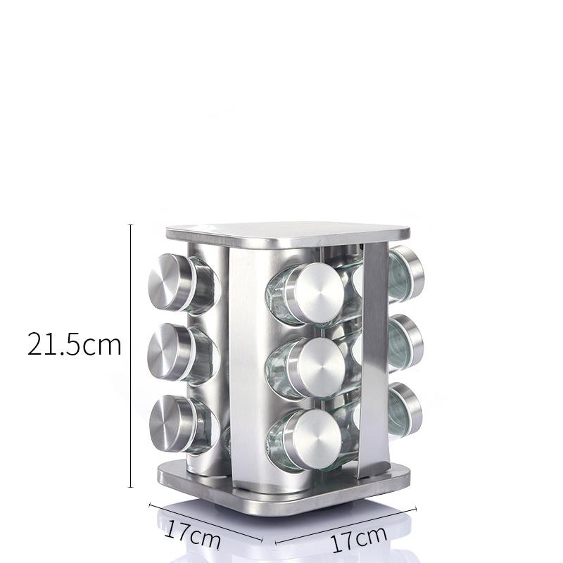 

Вращающаяся подставка для специй и набор баночек: Кухонный органайзер из нержавеющей стали