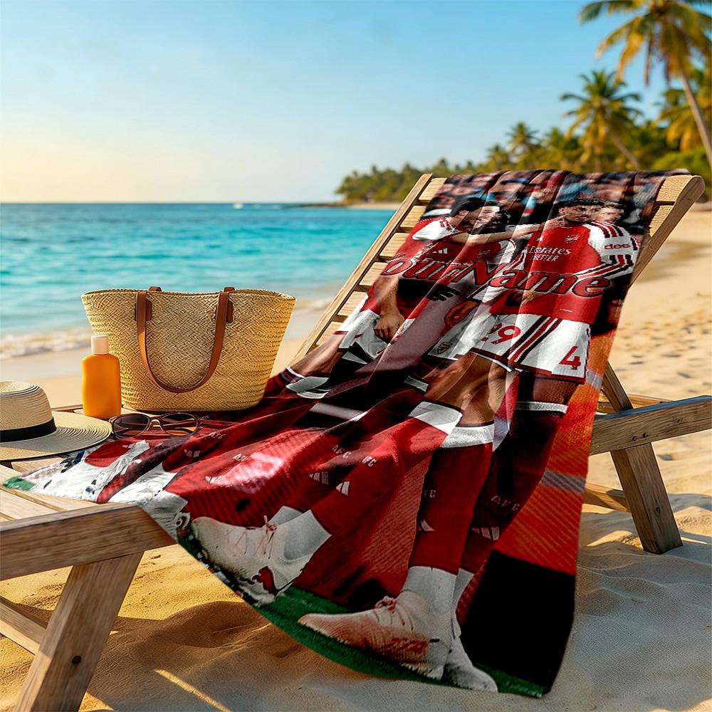 Arsenal Customized Name Beach Towel High Absorbency & Quick-Dry Suitable for Sports Travel Swimming Yoga Bathroom Beach And Pool