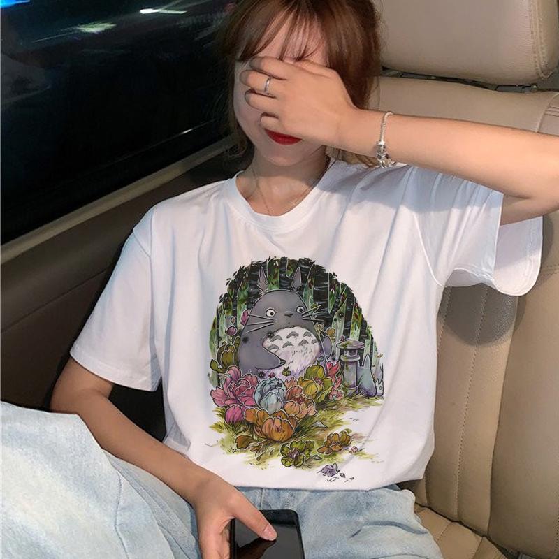 New Totoro T Shirt Women Studio Ghibli Kawaii 90S Graphic T-Shirt Harajuku Miyazaki Hayao Ullzang Tshirt Top Tees Female