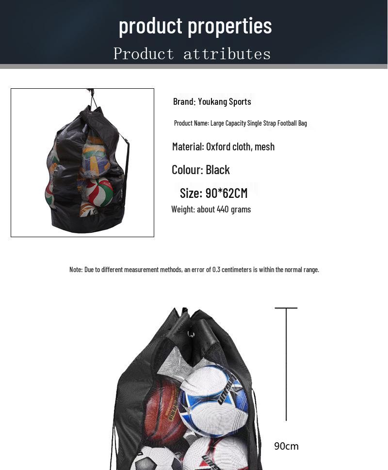 Cross-Border Sports Ball Storage Bag: Large Mesh Drawstring for Football, Basketball, Volleyball Equipment.