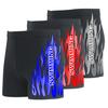 Inner Drawstring Mid-rise Swimming Trunks with Lining Elastic Waistband Breathable Men Flame Print Swim Shorts Beachwear