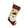 Christmas Stockings 18" Burlap Plaid Fireplace Hanging Stockings 3D Plush Santa Claus/Snowman/Reindeer Large Xmas Stockings for Holiday Party Decor