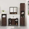3 Piece Bathroom Furniture Set Brown Oak Effect Particleboard