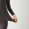 Gunze HOTMAGIC MH9545 Long Sleeve Thick Brushed High Black Motif Women's Innerwear, Fabric, Moisture-Wicking, Heat-Generating, Warm, Neck,