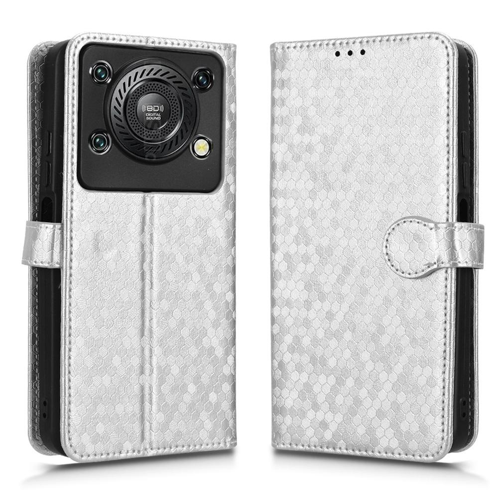 Pro Oukitel C60 Pro/C60 Peněženkové pouzdro Vzor teček Ražba PU kůže Kryt na telefon s poutkem na zápěstí