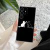 Funny Cute Cat Line Art Clear Case For Samsung Galaxy S26 S25 S24 S23 Ultra S20 S21 FE S22 Plus S26 Ultra S25FE Soft Phone Cover