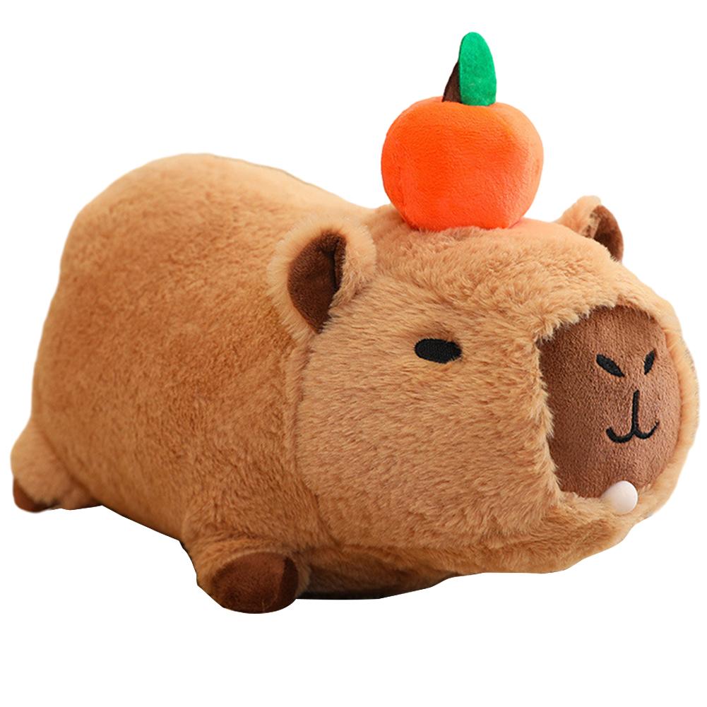 20cm Capybara Plush Toy Simulation Capibara with Fruits Fluffy Doll Stuffed Animals Bubble Pendant Funny Gift for Boys Christmas