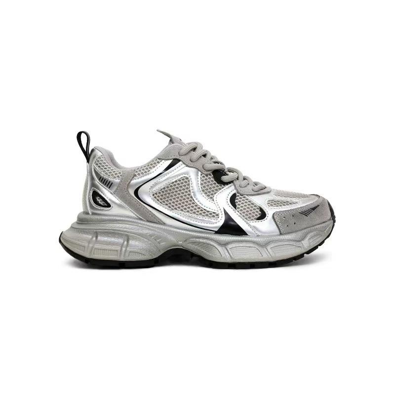 Leather thick-soled heightening dad shoes for women 2025 autumn and winter new Korean version breathable casual versatile sports shoes for women