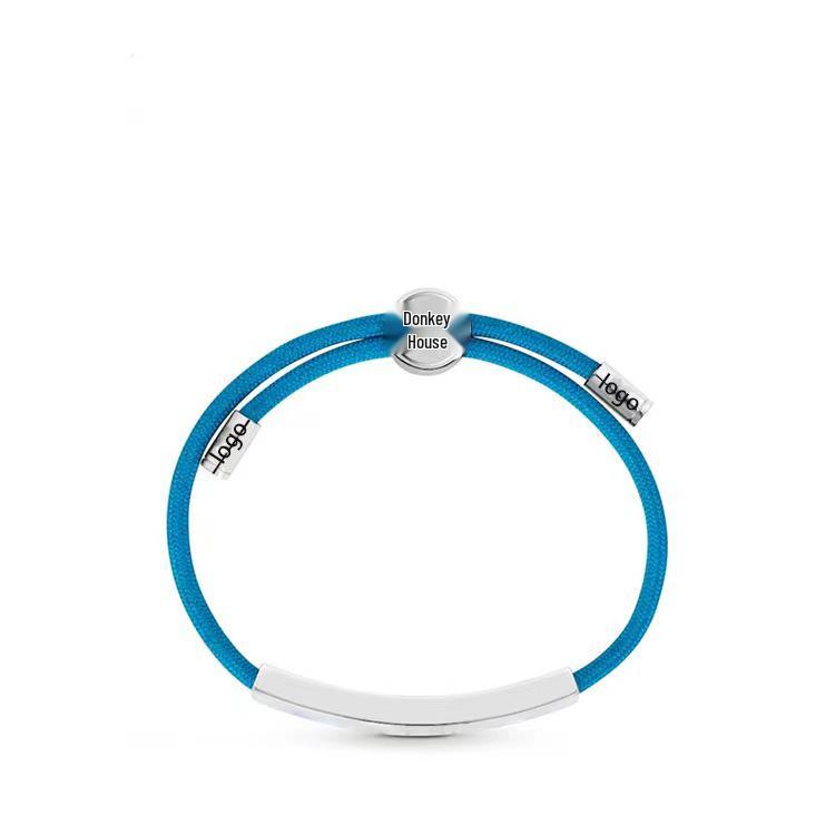 

Многоцветный браслет-пара из титановой стали в виде изогнутой трубки с телескопической ручной веревкой небесно-голубой