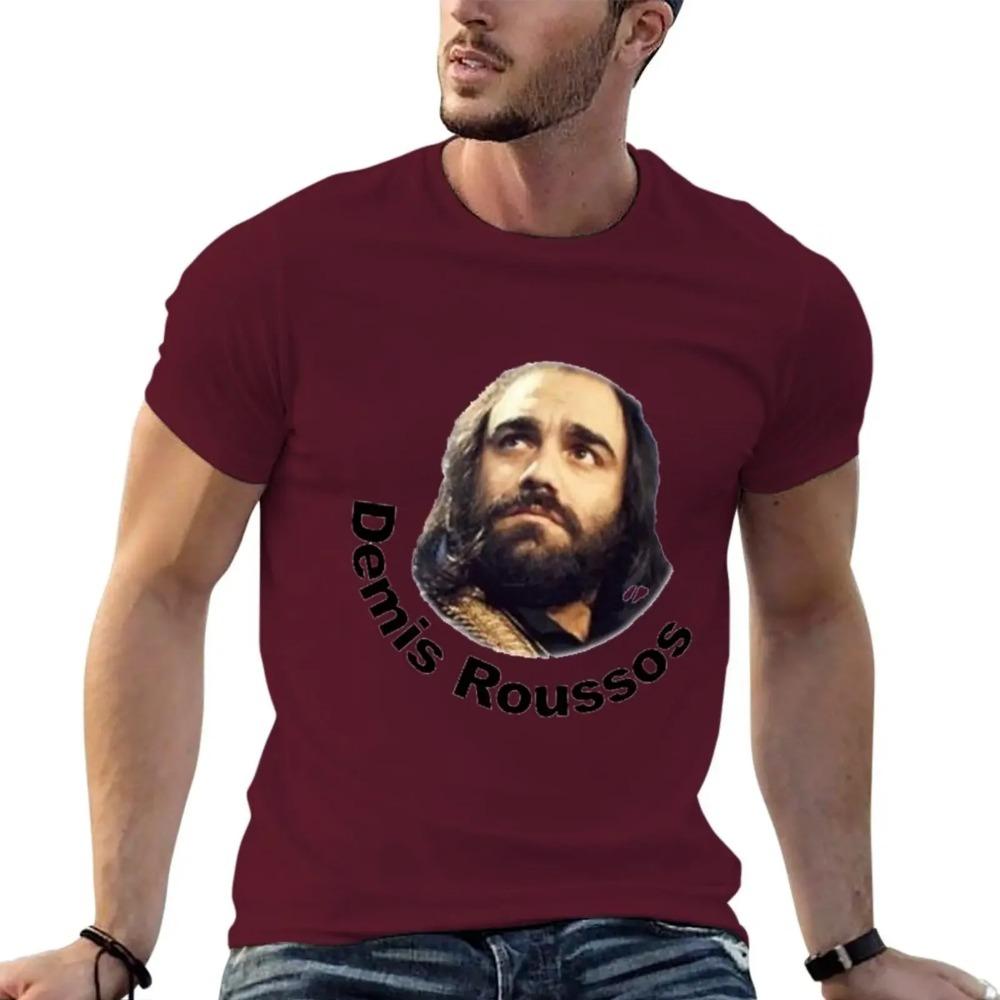Great Tribute To Demis Roussos T-Shirt Man Round Collar T-shirt Vintage Summer Clothes Plain T Shirts Men Outfits Harajuku Sale