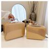 Ladies Portable Cosmetic Bag Large-capacity Glossy Travel Washing Bag for Women's Leather Makeup Storage Bag Toilet Storage Case