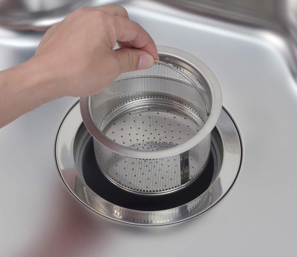 Gaona Deep Drain Strainer, 13.5 cm, All Stainless Steel, Sink GA-PB067