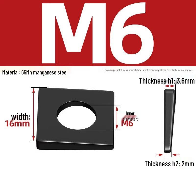 GB852 Blackened Square Bevel Washer for I-beam M6/M8/M20/M24/M30