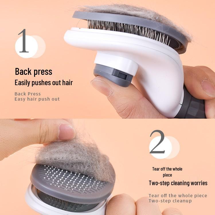 Self-Cleaning Cat Comb: One-Key Hair Removal & Litter Cleaning Tool