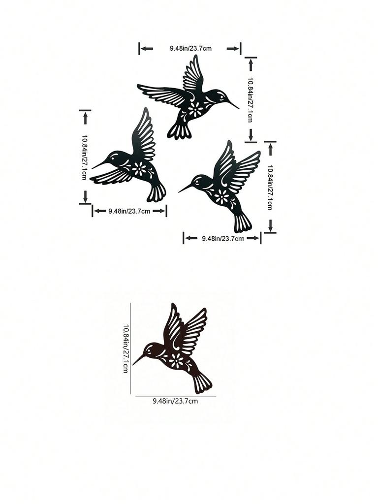 PC Metal Hummingbird Wall Art, Minimalist Iron Bird Decor for Home & Holiday Gifts