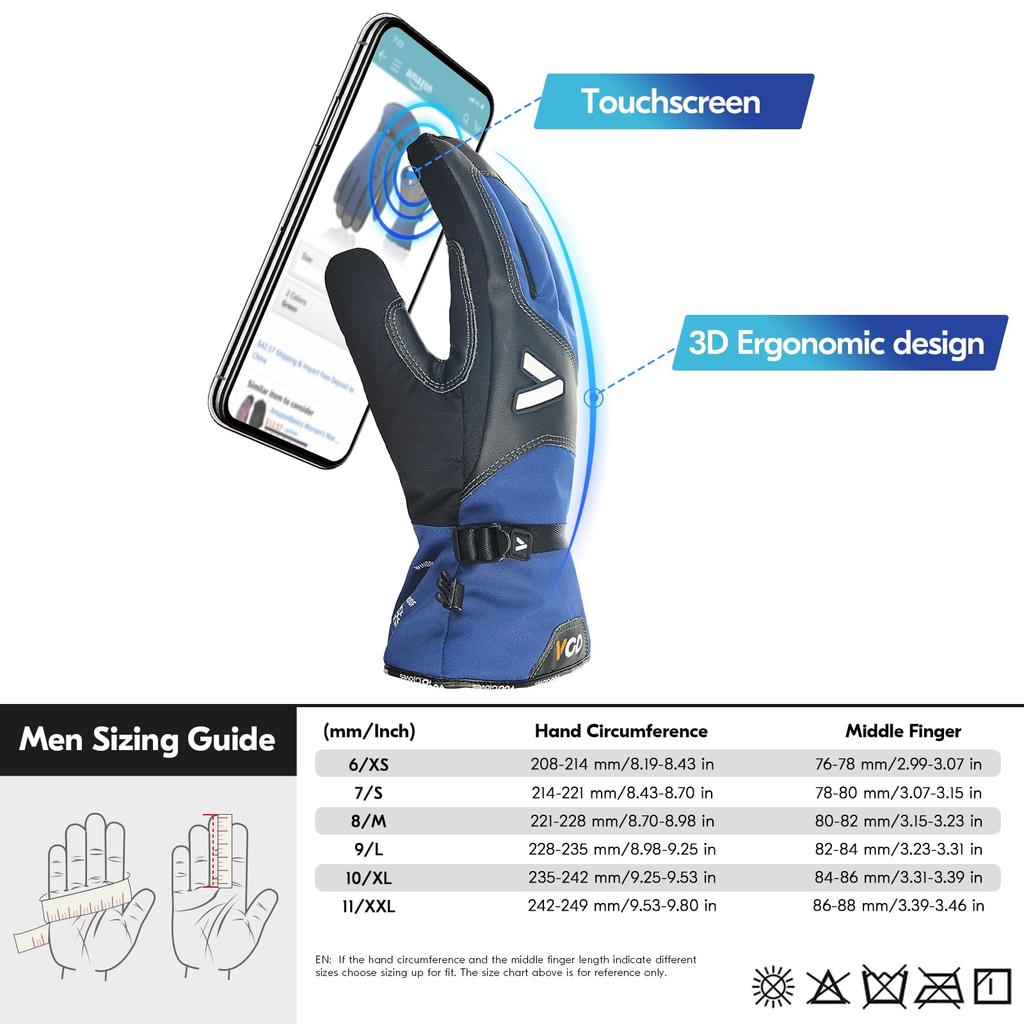or or 3M Thinsulate insulation C120 with cotton Temless winter work waterproof and Cowhide leather gloves for freezer snow and 1 pair GA7760FLWP