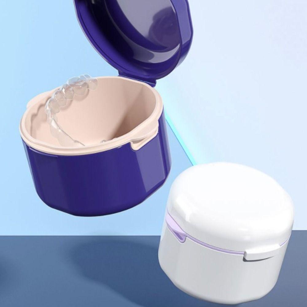 Portable Durable Oral Care Mouthguard Container Teeth Braces Denture Box Dental Storage Case Cleaning Box False Teeth Bath Case