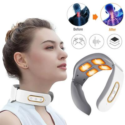Massageador elétrico de pulso de pescoço e ombro, amassamento de 4 cabeças, TENS, aquecimento de pulso magnético, vértebra cervical, relaxamento, massagem para alívio da dor
