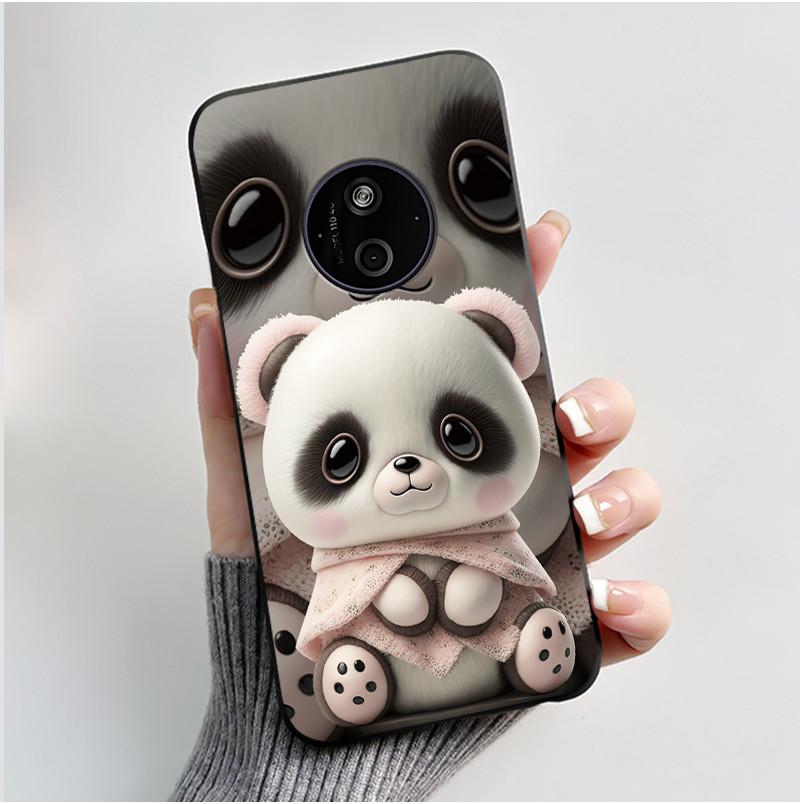 Phone Case For Nokia 125 HMD 110 4G 2024 Casing Luxury Cute Love Rabbit Funny Cartoon Black Matte Soft Silicone Shockproof Cover