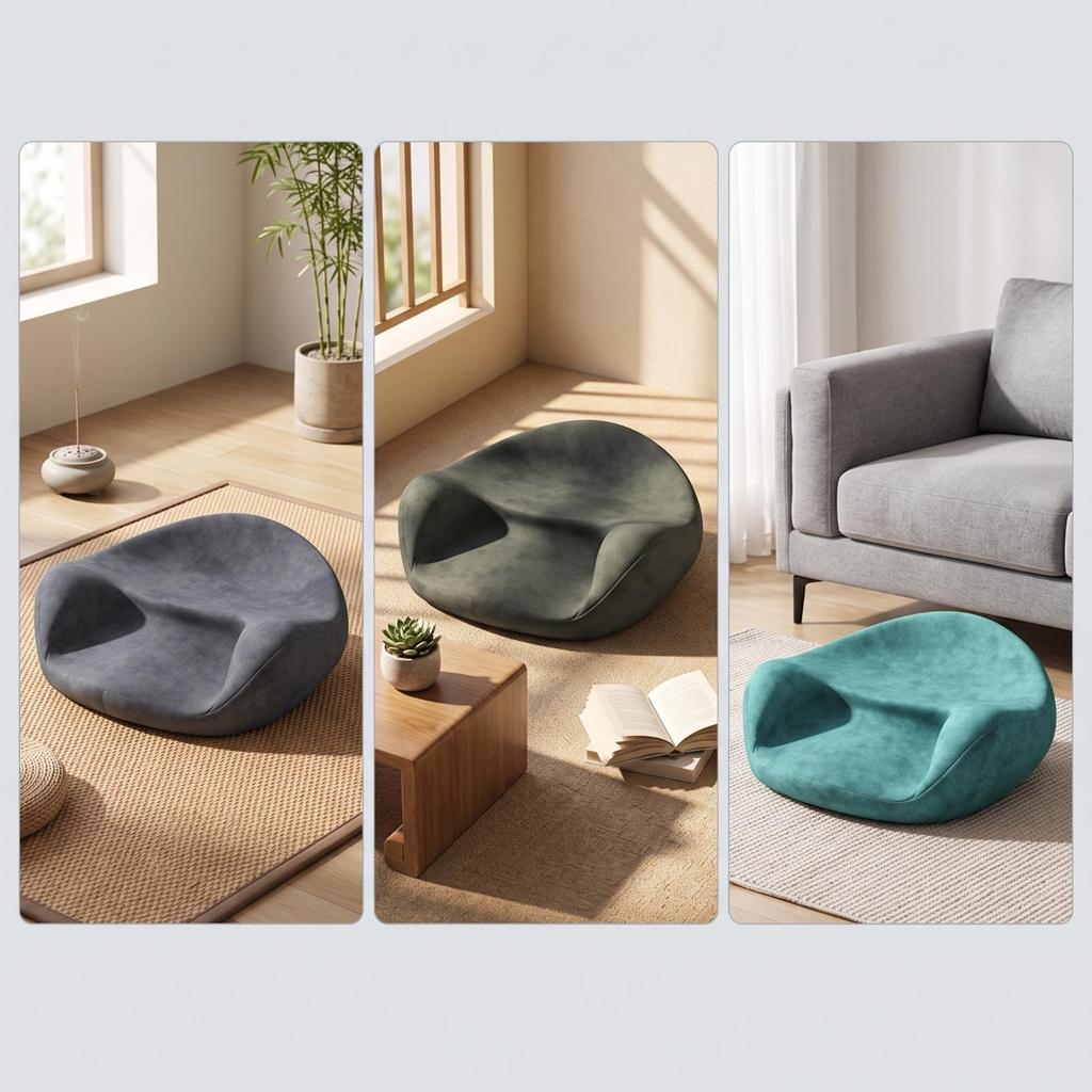Meditation Cushion Supportive Floor with Contoured Shape Non-Slip