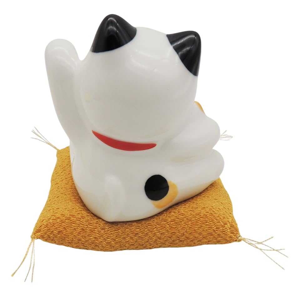 Maneki Neko (winkende Katze) Figur mit Kissen, perfekt für Glück, Wohlstand, geschäftlichen Erfolg, Geschäftseröffnungen und mehr. Glückverheißend