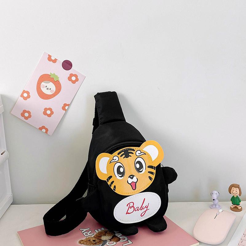 

Cute Mini Tiger Backpack For Kids Lightweight Canvas Crossbody Bag In Fun Colors чорний