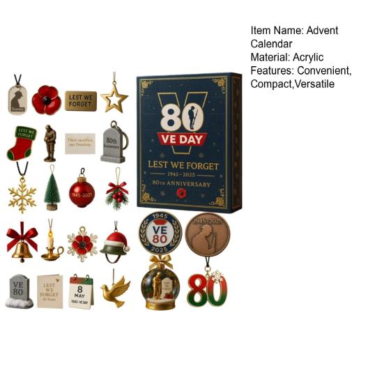 Tommy 80th Anniversary Advent Calendar 24-Day Countdown Box Multifunctional Holiday Decoration for Excitement Daily Entertainment
