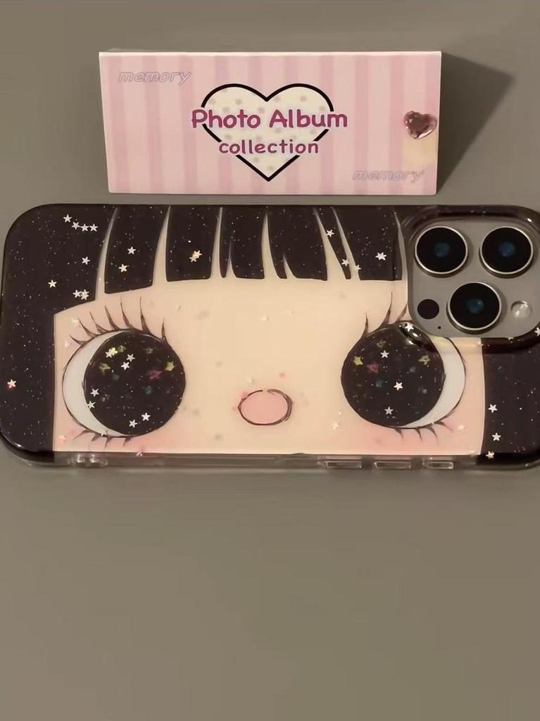 Trendy Big Eyes Cute Girl Phone Case For IPhone 17 Air 16 15 14 Plus 13 12 11 Pro Max Shockproof Durable Impact Resistant Cover