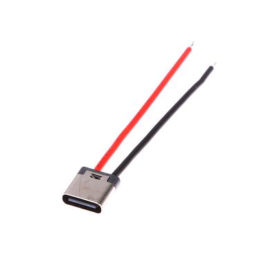 10Pcs Micro Usb Type-C 2Pin Horizontal 2P Simple Soldered Male Plug-In Board Quick Charging Connector