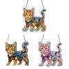Cat Stained Glass Pendant with Easy Hang Style Suncatcher Acrylic Metal Chain Window