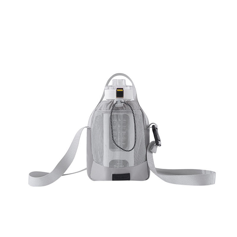 

Insulated Cup Cover Travel Water Bottle Key Change Storage Hiking Gym Mesh Visible Handheld Diagonal Cross Water Bottle Bag сірий