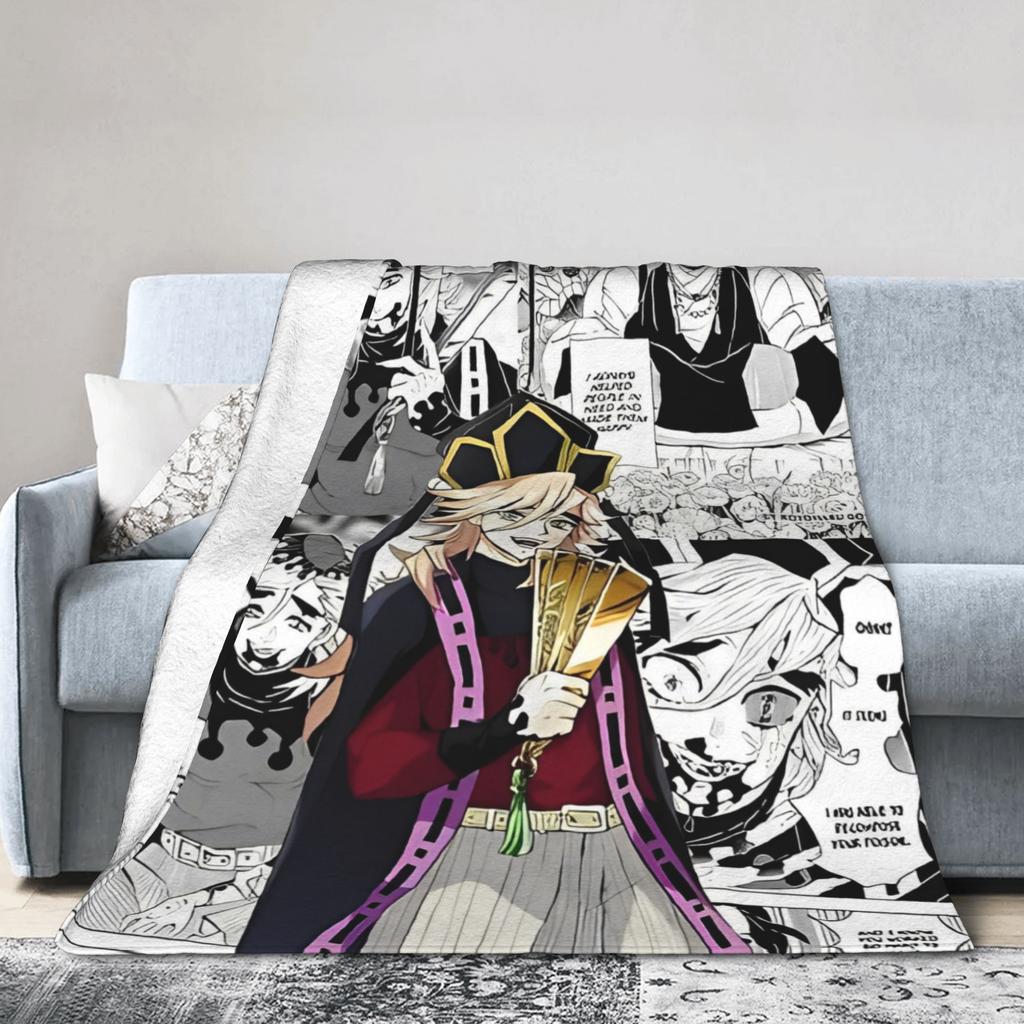 Kimetsu No Yaiba Blanket Cover Shinobu Kocho Fleece Throw Blanket Summer Air Conditioning Decoration Ultra-Soft Warm Bedspread