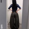 The Pink High Waist Stripe Back Buckle Wide Pants
