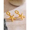 Eetit Summer Stainless Steel Metal Starfish Stud Earrings Ocean Style Holiday Beach Wear Popular Jewelry Recommend