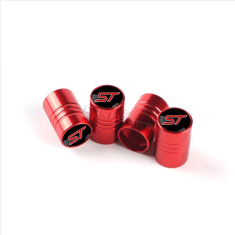 BBBF7 4PCS Car Wheel Tire Valve Stem Caps Airtight Cover For Ford ST Line Focus X 2 3 Mondeo Fiesta Kuga MK2 MK3 MK4 Tyre Accessories