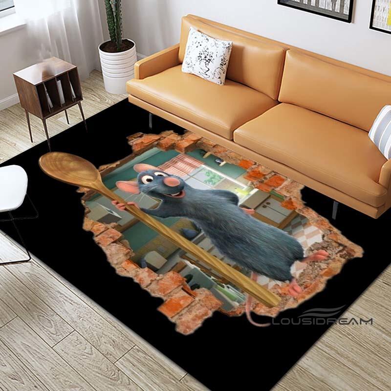 Cartoon Ratatouille Print Rug, Non-slip Kitchen Mat, Outdoor Rug, Home Bedroom Decoration, Yoga Mat, Birthday Gift.