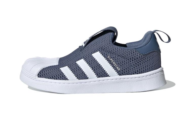 

Adidas Originals SUPERSTAR 360 Comfortable Slip Resistant Low top Kids Skateboarding Shoes Blue Gray White EF9171 28