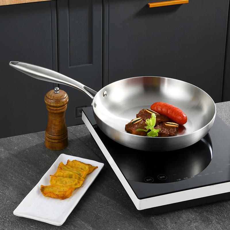 Tigaie din oțel inoxidabil 304 tigaie antiaderență oală pentru friptură vase de bucătărie neacoperite pentru aragaz și aragaz cu inducție