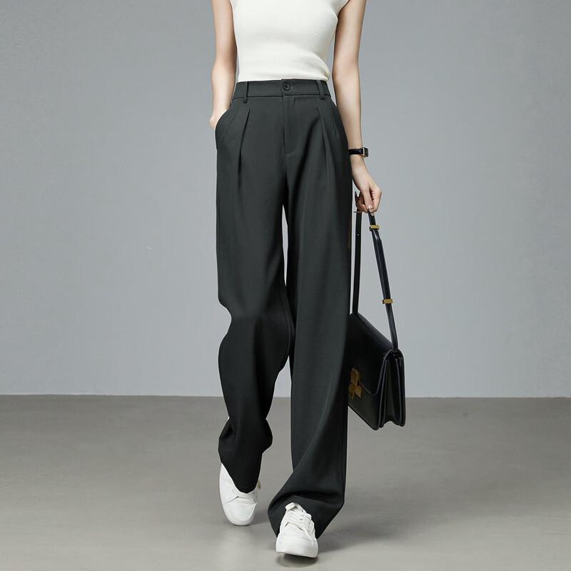 Demana Damen Frühling Herbst Mid-Waist Straight-Leg Freizeithose