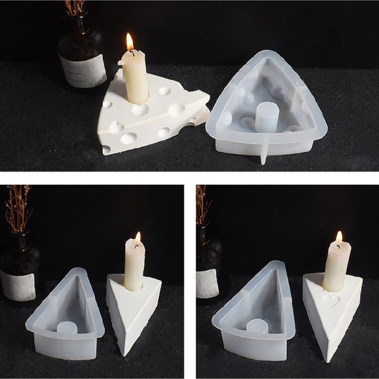 Candle Holder Silicone Molds Cheese Shape Candlestick Mould Craft Supplies Plaster Molds for Table Decorations