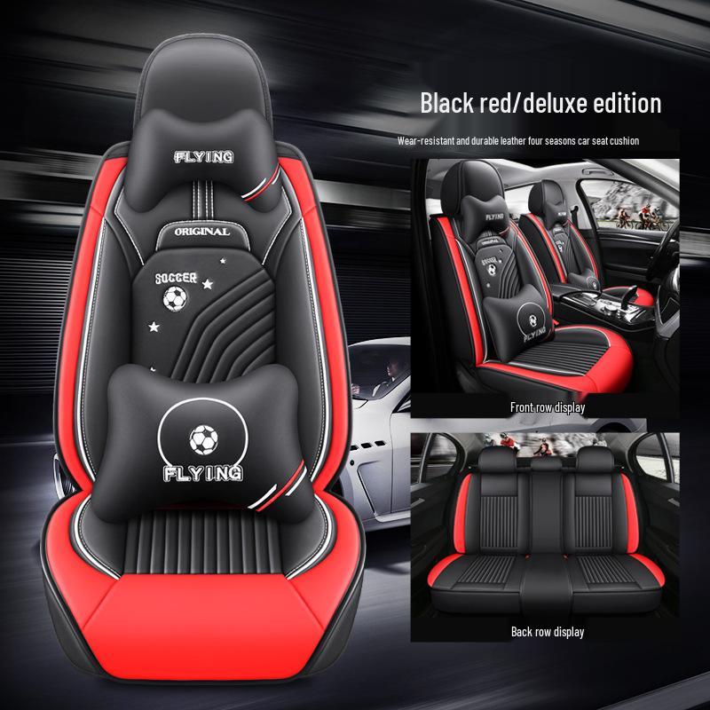 Leather Car Seat Cushion - All-Season Full Surround Cover for Sedans