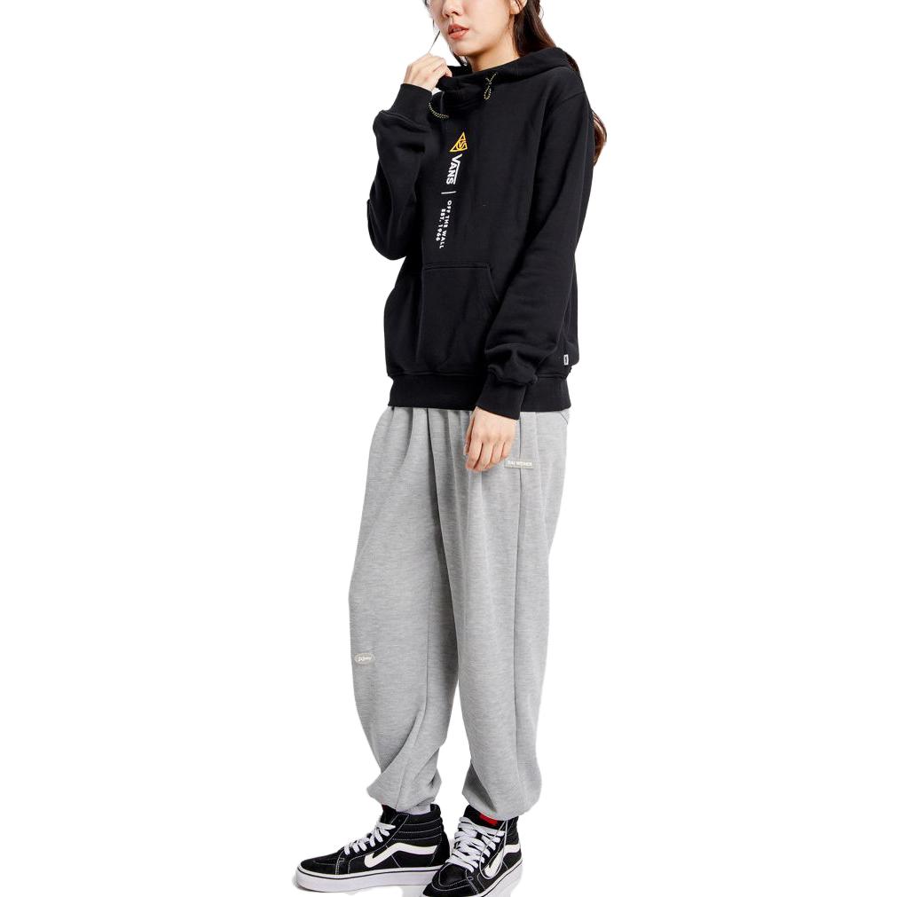 Vans Letter Print Hooded Sweatshirt Women tops Black VN0A4RBKBLK