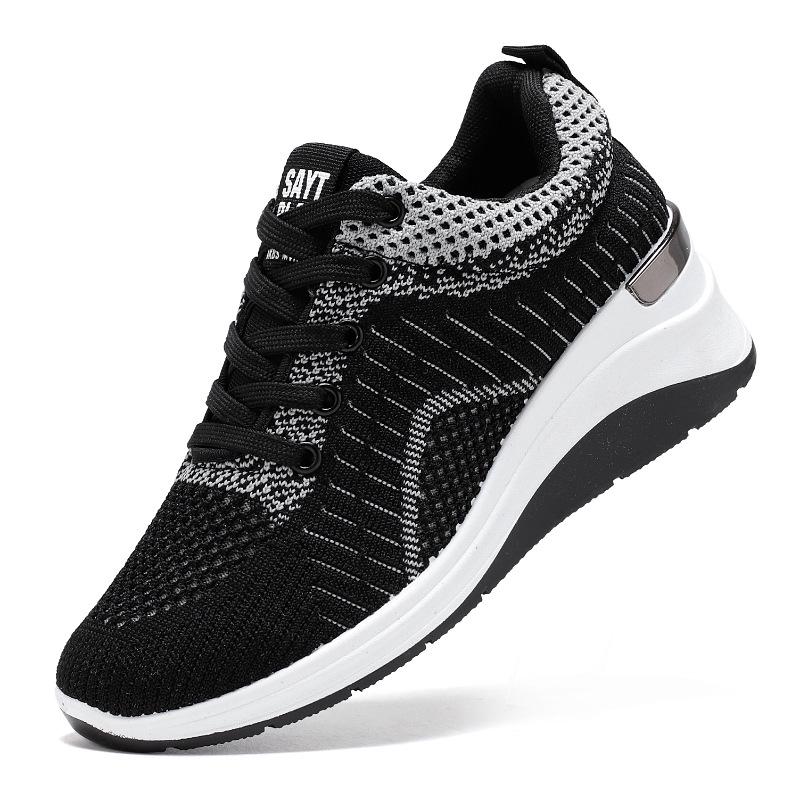 Adidași casual de damă cu plasă respirabilă care măresc înălțimea și au talpă groasă