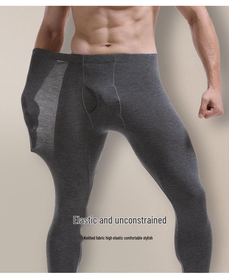 Men's Lyocell Cotton Wool Base Layer Pants - Thin, Warm, Long Pants for Autumn and Winter