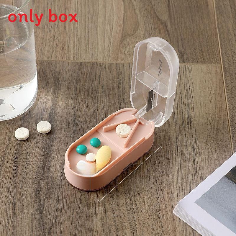Plastic Pill Cutter And Divider Box With Cover For Home And Travel Use