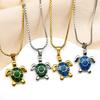 Sea Turtle Stainless Steel Necklaces For Women Men Gold Color Aesthetic Ocean Style Hiphop Pendant Chain Jewelry Accessories