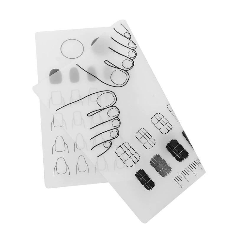 Portable Silicone Nail Training Mat Nail Polish Practice Pad Stamping Plate Nail Sticker Trainer Guide for Nail Home DIY