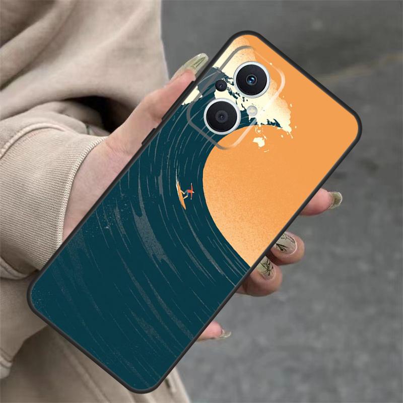 Surfing Wave Case For OPPO Reno 7 8 Lite 10 11 12 13 14 Pro 8T 12F 13F 14F OPPO Find X8 X6 X9 Pro Cover