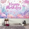 2D Pastel Underwater World Backdrop Pink Happy Birthday Kids Studio Photography Background